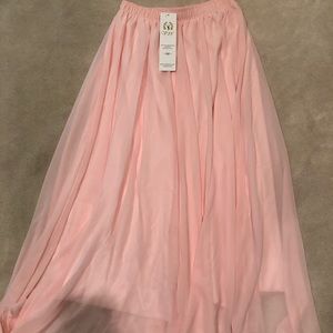 Light Pink Chiffon Maxi Skirt